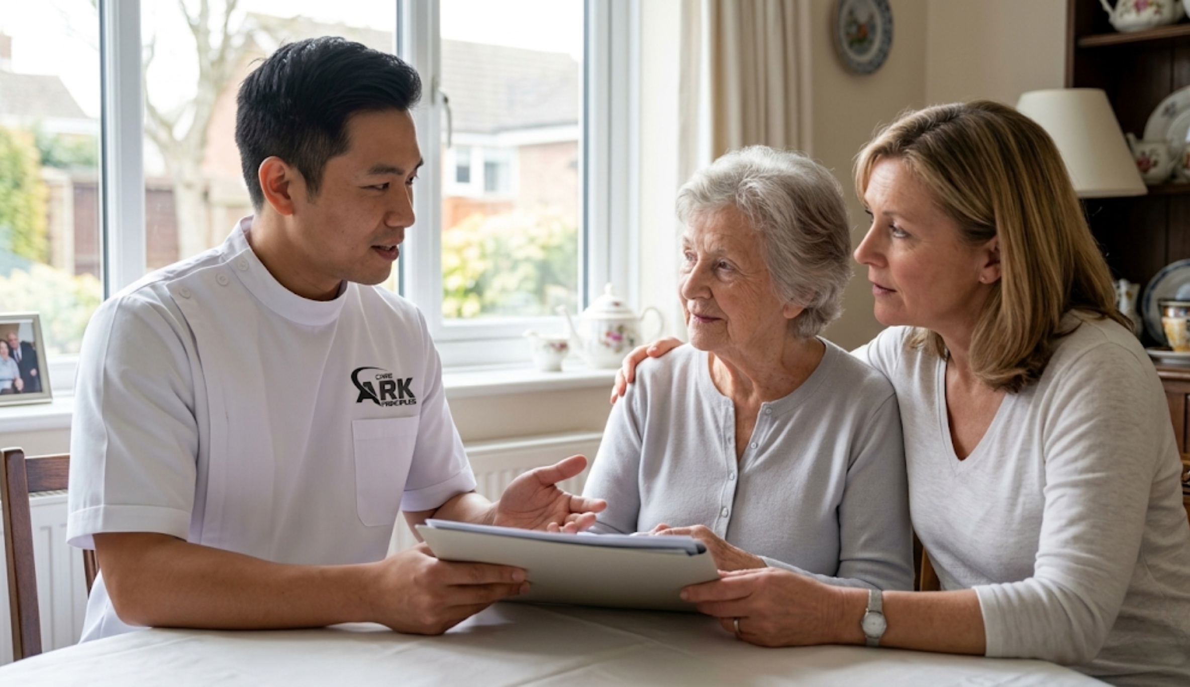 Ark Care Principles carer conducting a personalised care assessment in Stockton-on-Tees