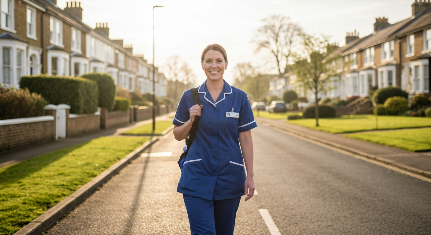 Ark Care Principles carer heading to work in Stockton-on-Tees